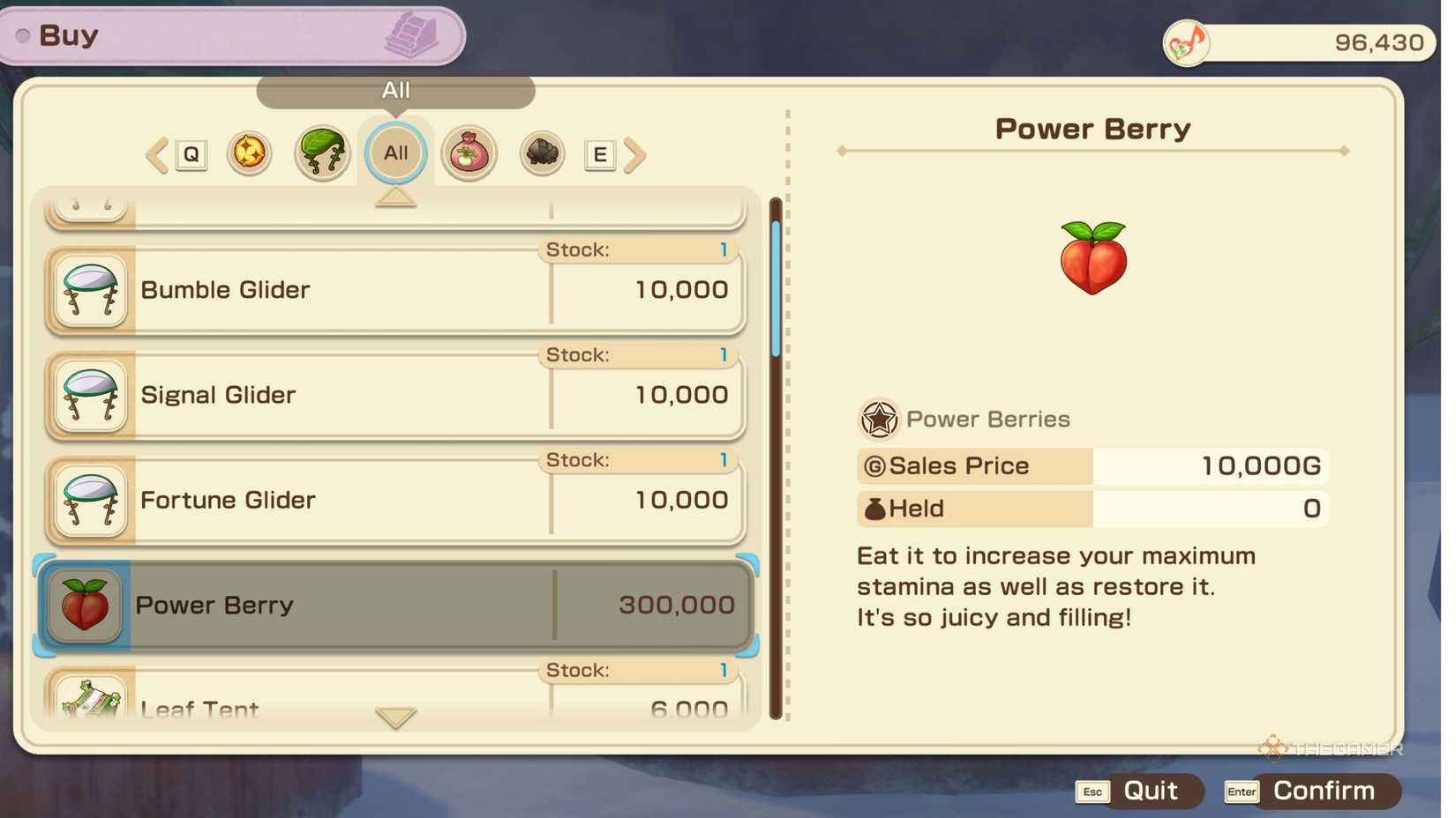 Story Of Seasons Grand Bazaar browsing the happy shoppe store.