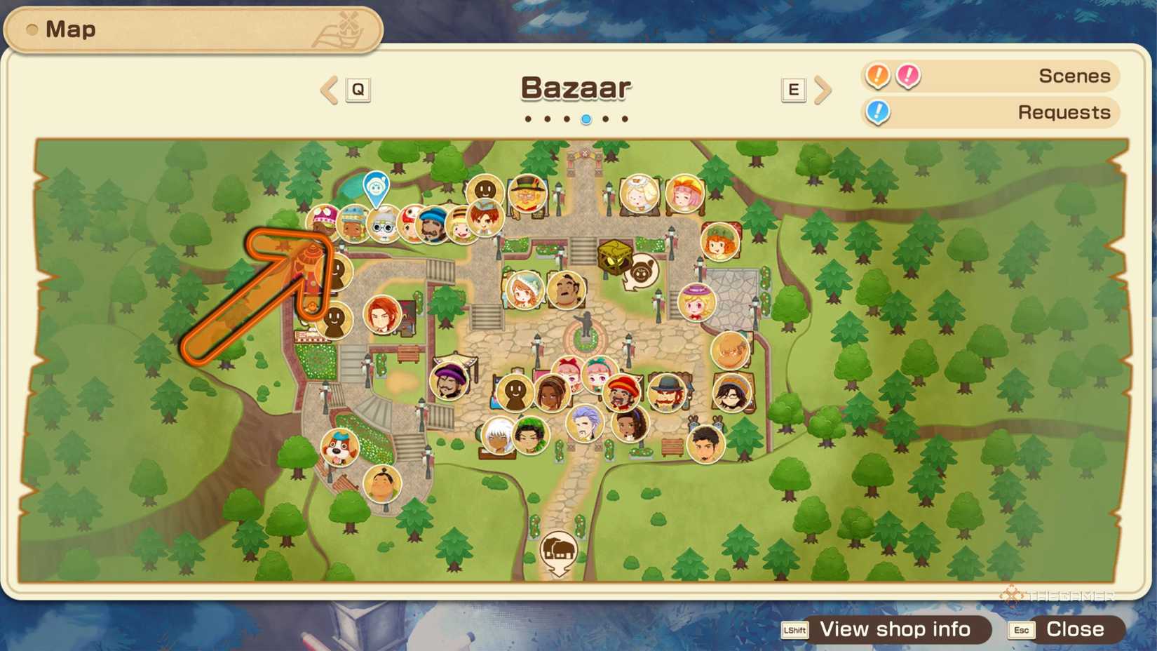 Story Of Seasons Grand Bazaar Happy Shoppe stall location guide.