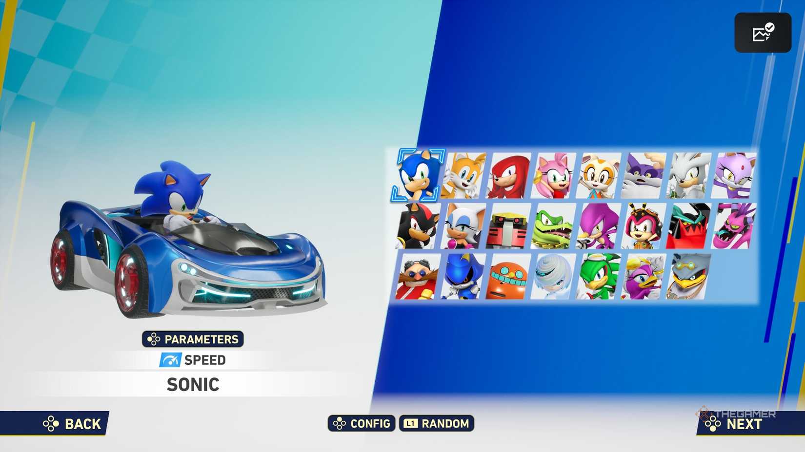 The default list of characters in Sonic Racing CrossWorlds.