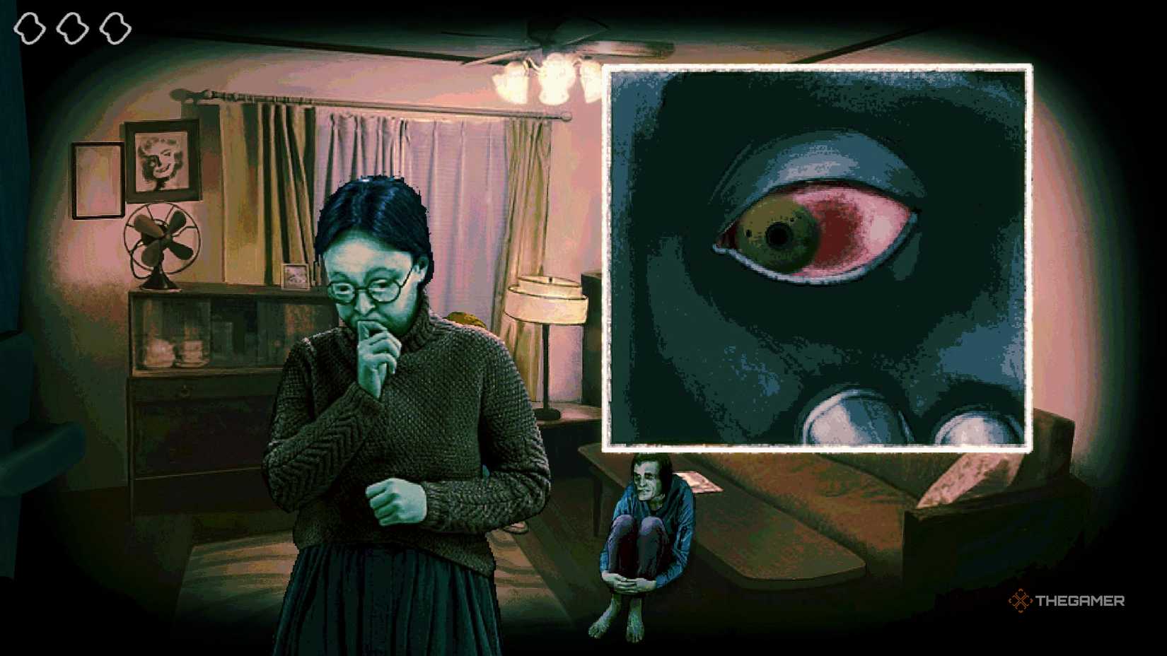The woman in glasses in No I'm Not a Human.