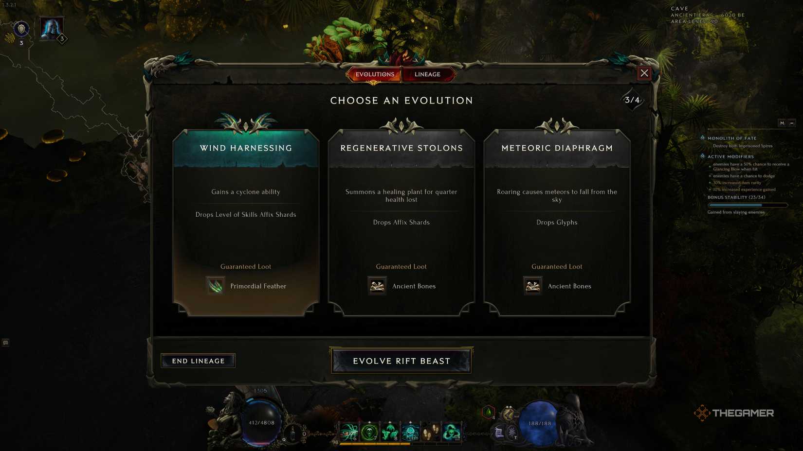 Third Tier Evolution for a Rift Beast in Last Epoch.