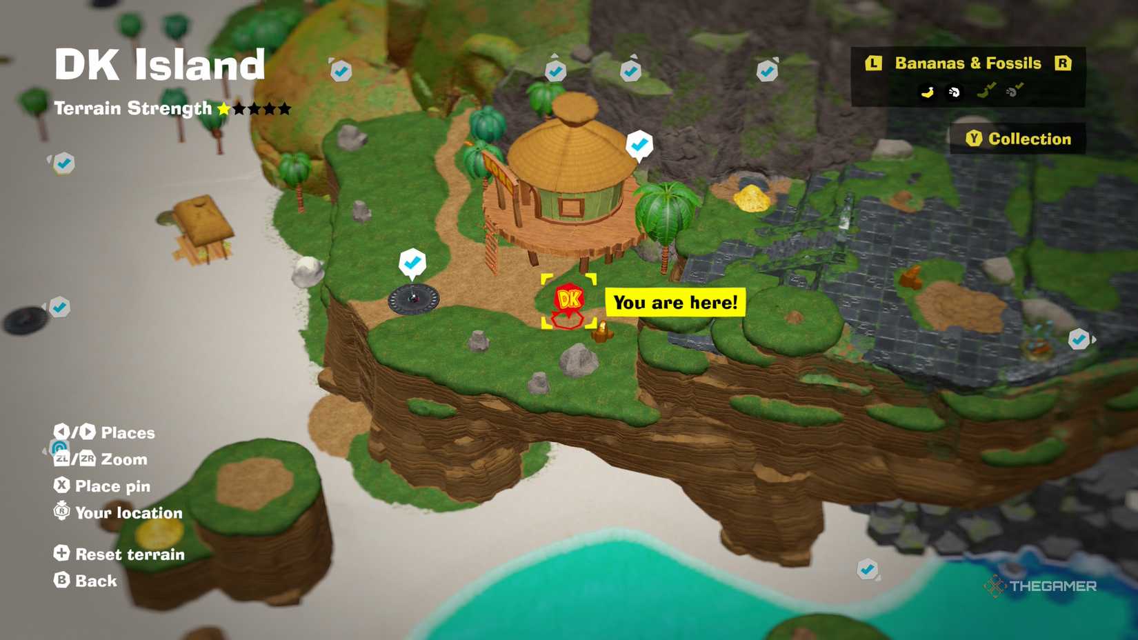 Under DK's House bonus level location on DK Island in Donkey Kong Bananza.