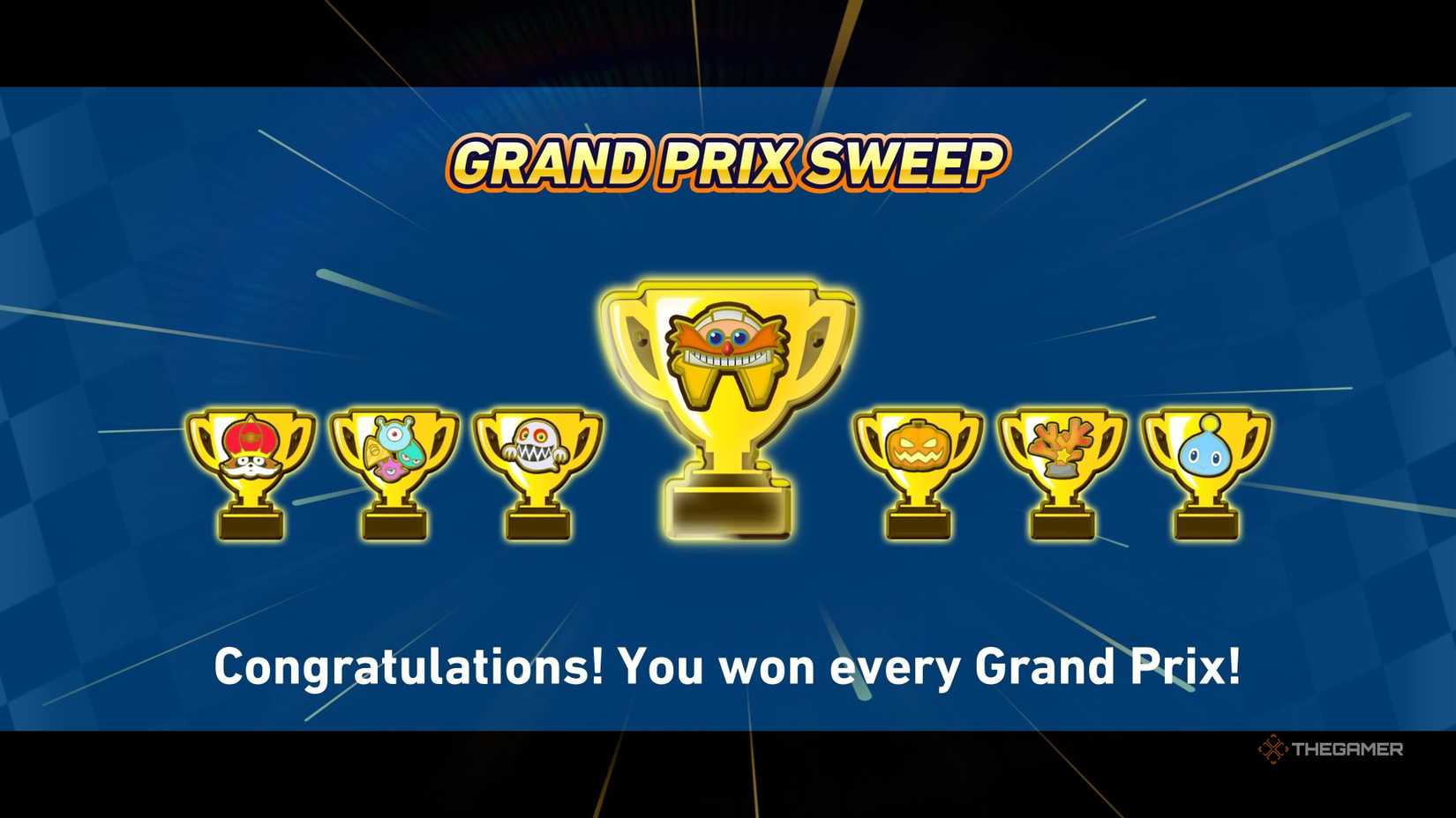 Winning every grand prix to unlock the Secret Grand Prix in Sonic Racing CrossWorlds.