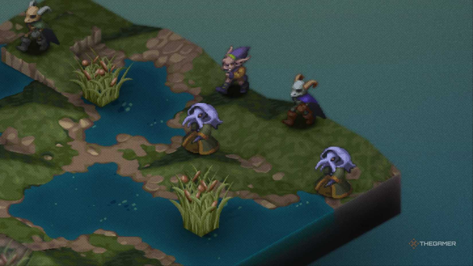 A handful of monsters during a random battle in Final Fantasy Tactics The Ivalice Chronicles.