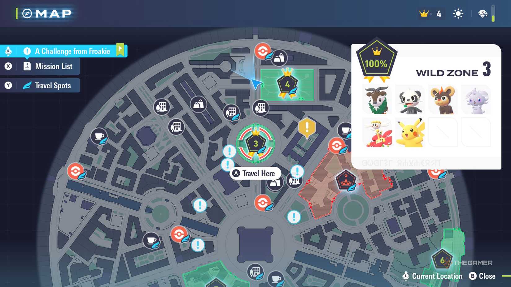 Wild Zone 3 on the map in Pokemon Legends Z-A.