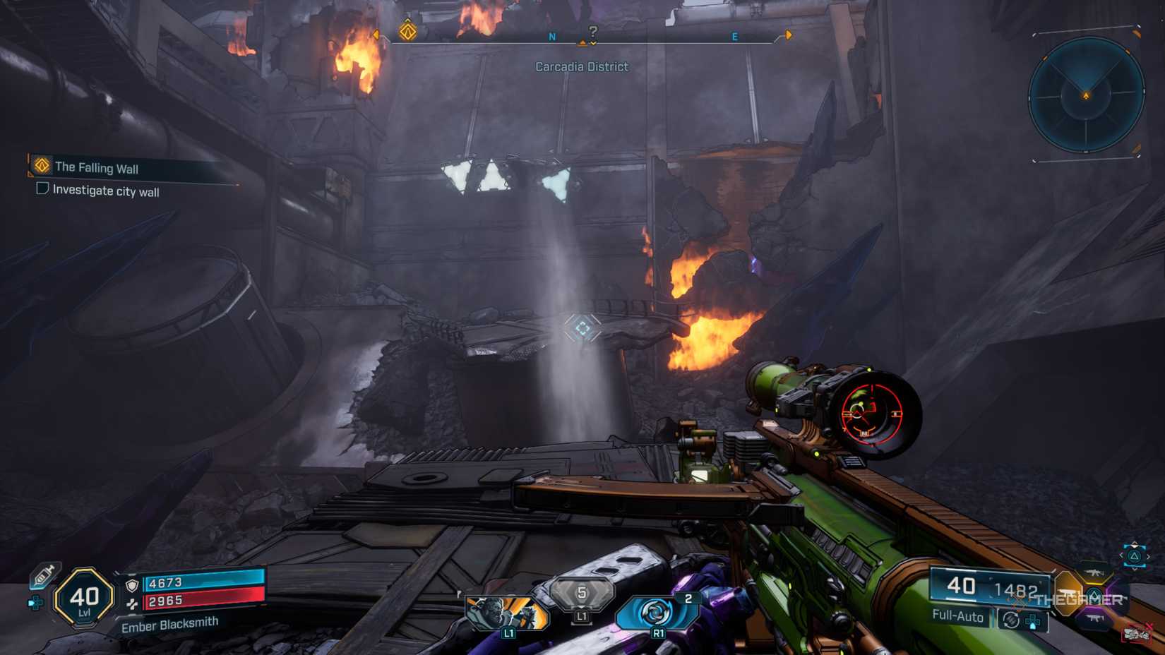 Amon standing near a broken pipe with air coming out of it that can be used for a boost in Borderlands 4.