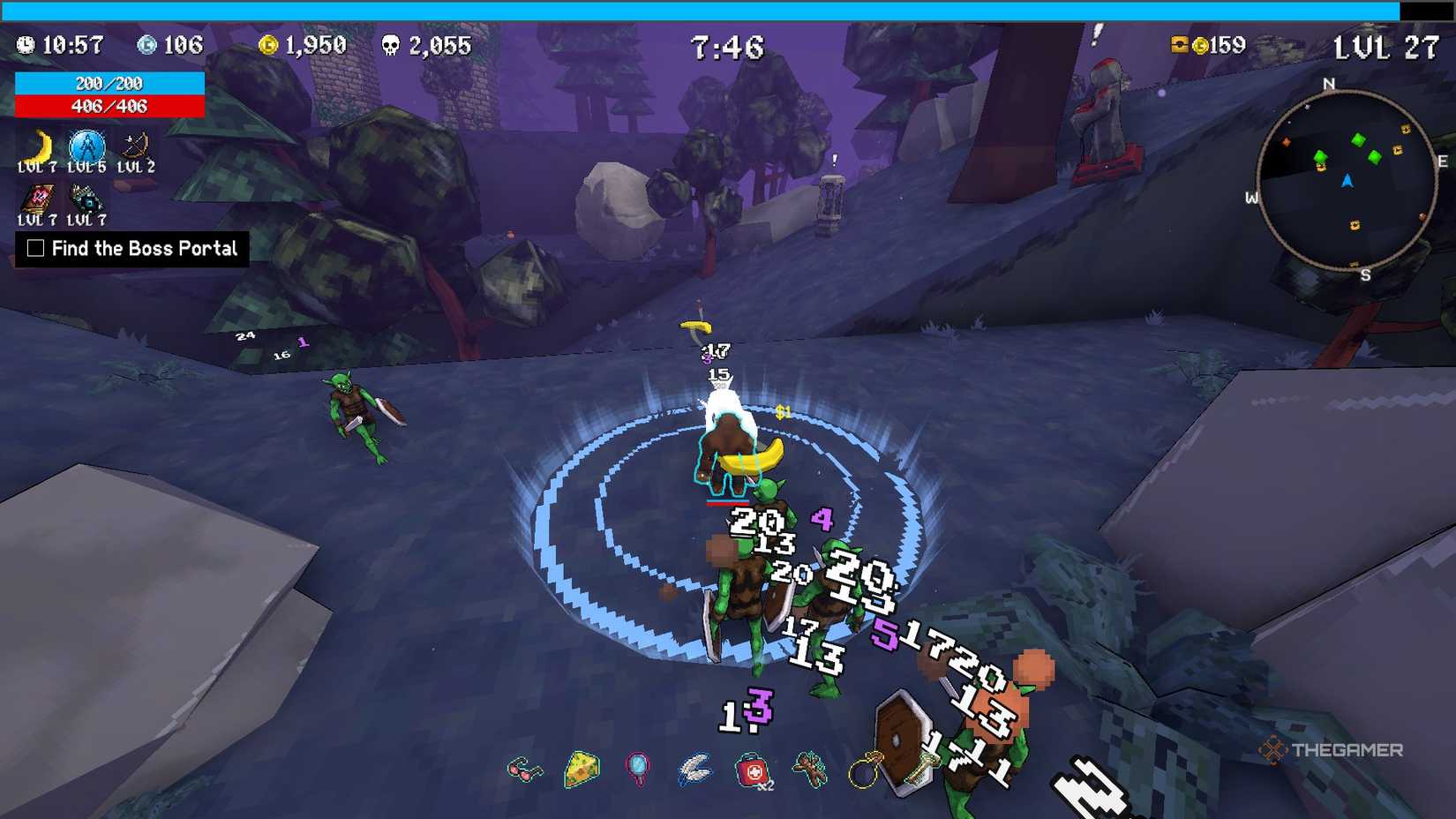 Player defeating enemies in Megabonk.
