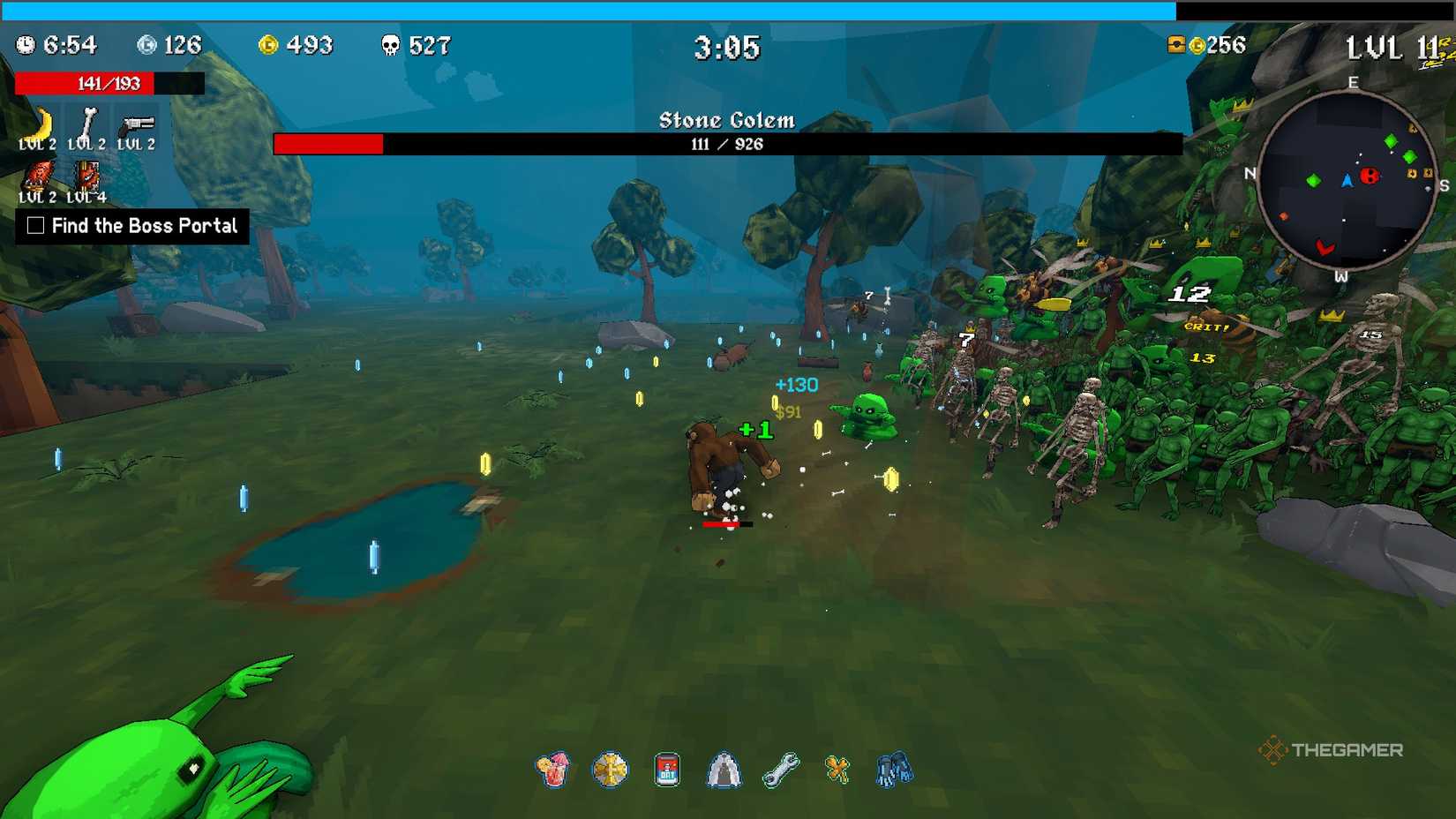 Player defeating enemies in Megabonk.