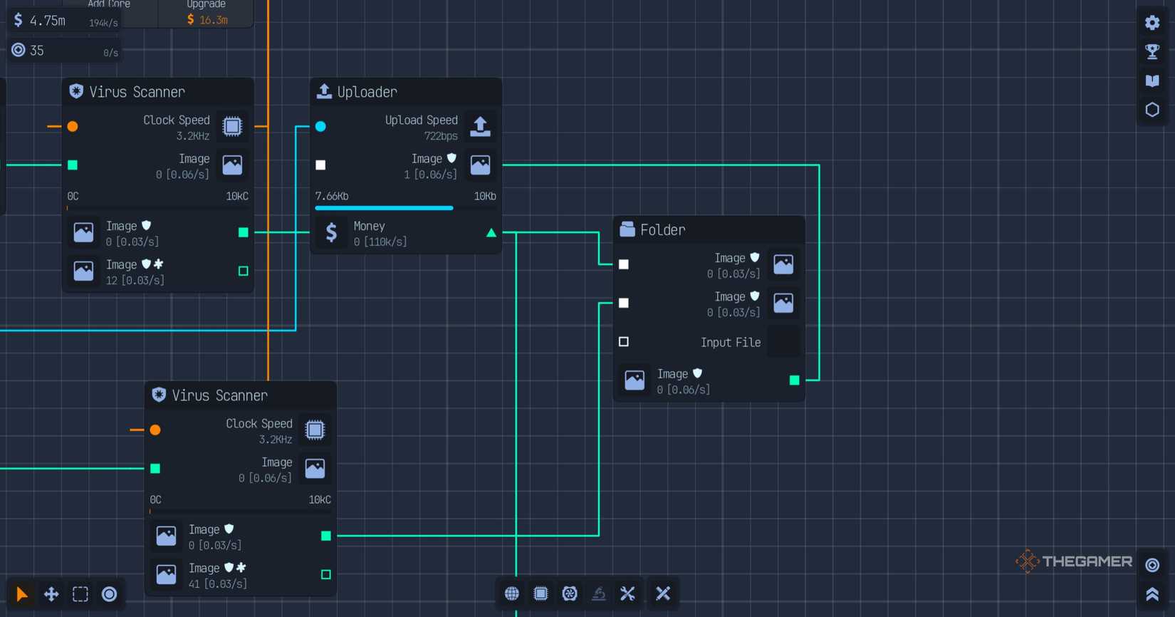 Folder nodes on the screen in Upload Labs.