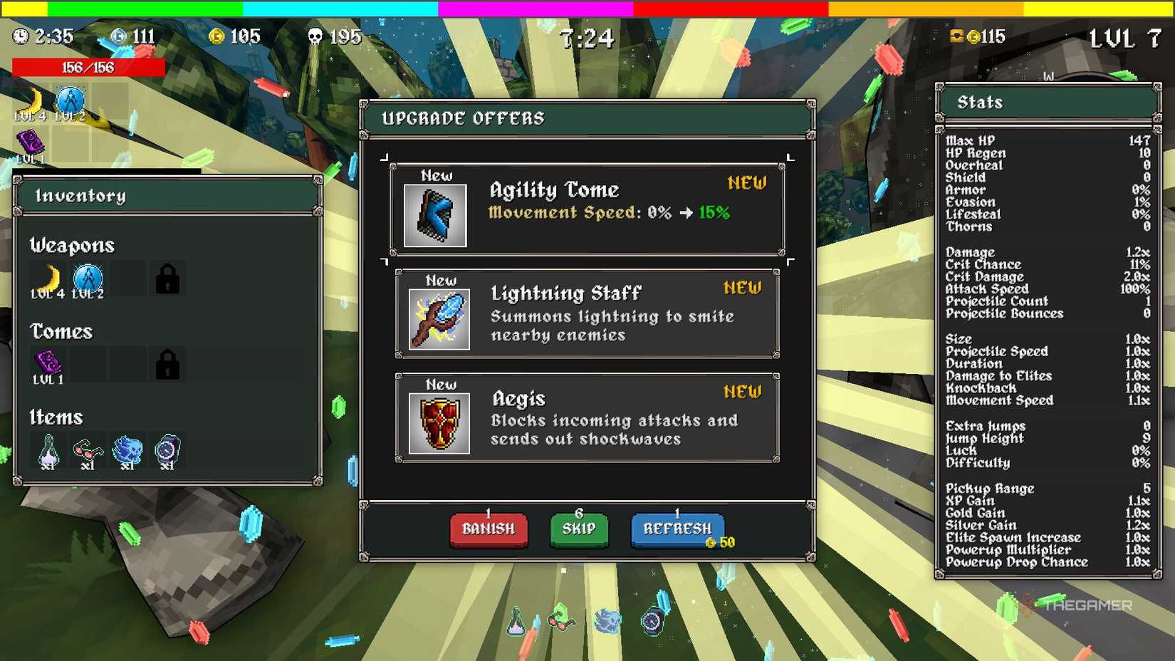 The Agility Tome popping up in Megabonk.