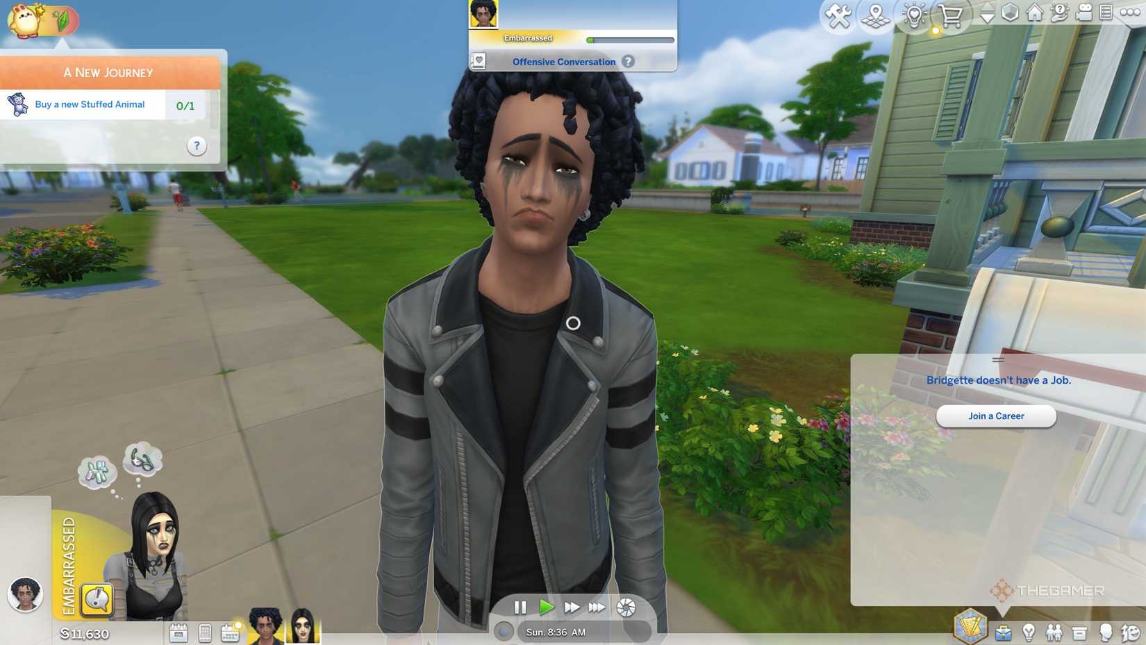 Man looking sad in first person mode in The Sims 4.
