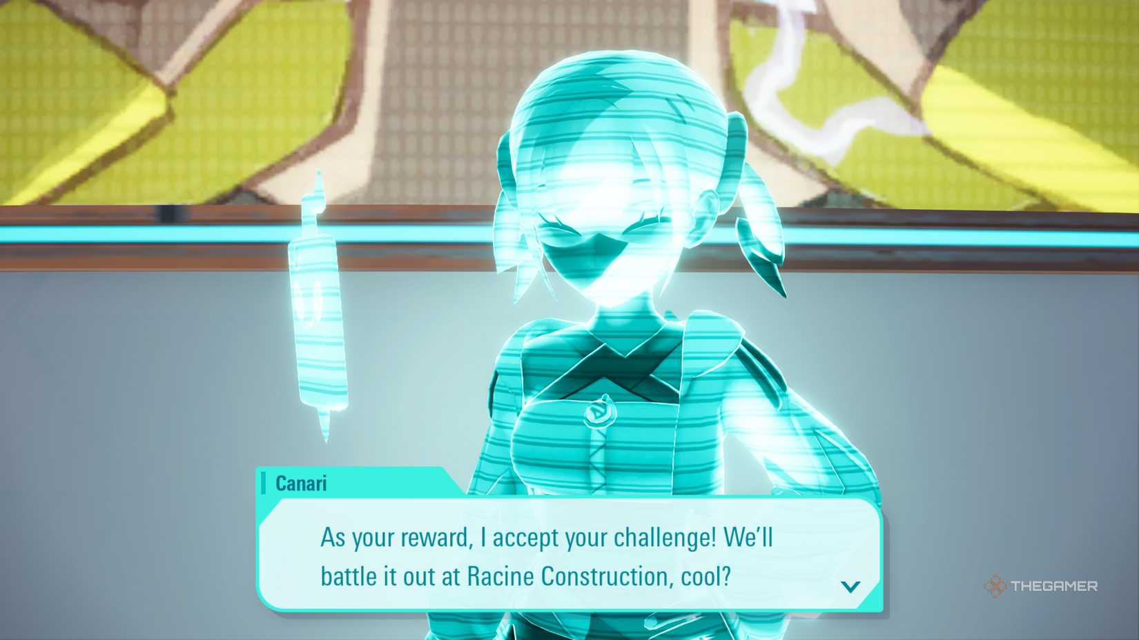 Holographic Canari accepts the player's challenge for a promotion battle in Pokemon Legends: Z-A.