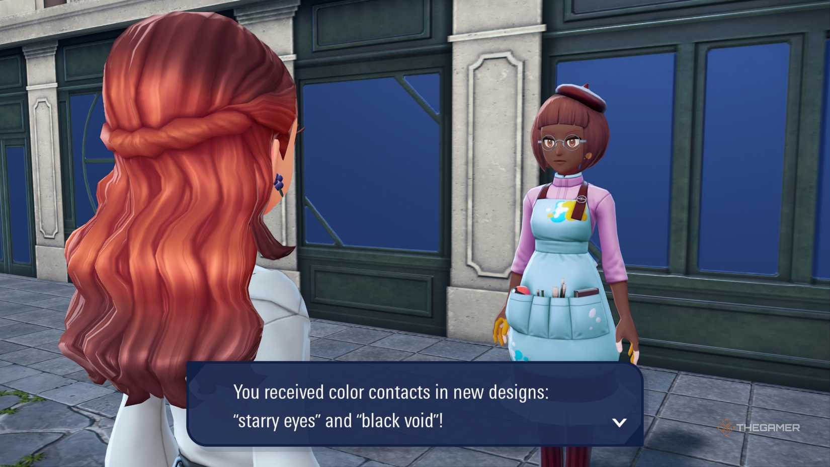 Player receives new coloured contacts, starry eyes and black void, from Arden in Pokemon Legends: Z-A.