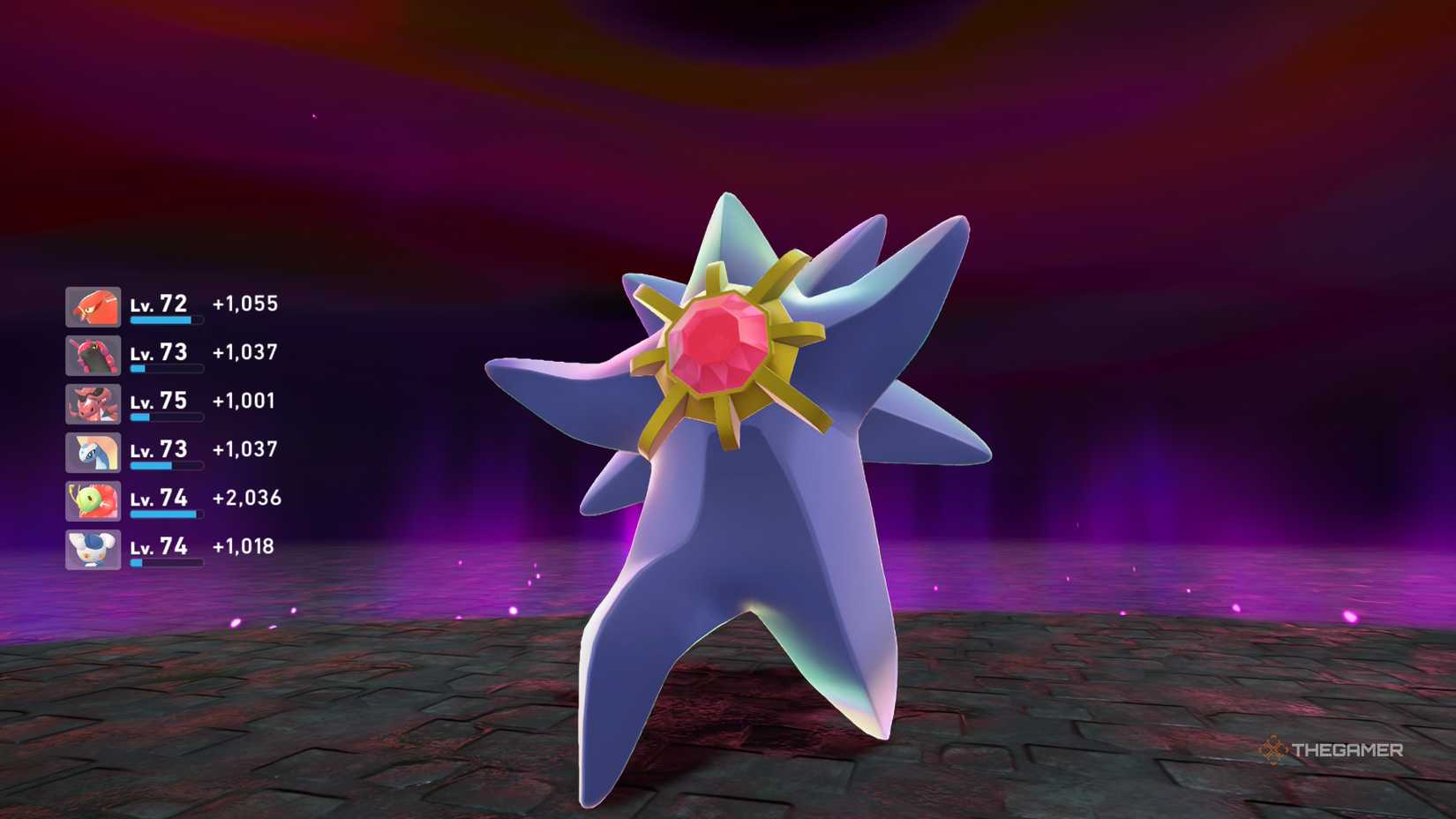 Player defeats Mega Starmie in Pokemon Legends: Z-A.
