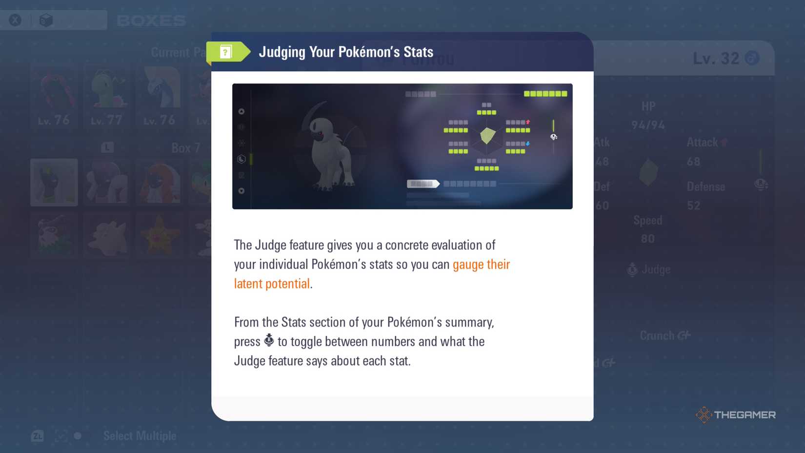 A tutorial for judging IVs appears in the post game of Pokemon Legends: Z-A.