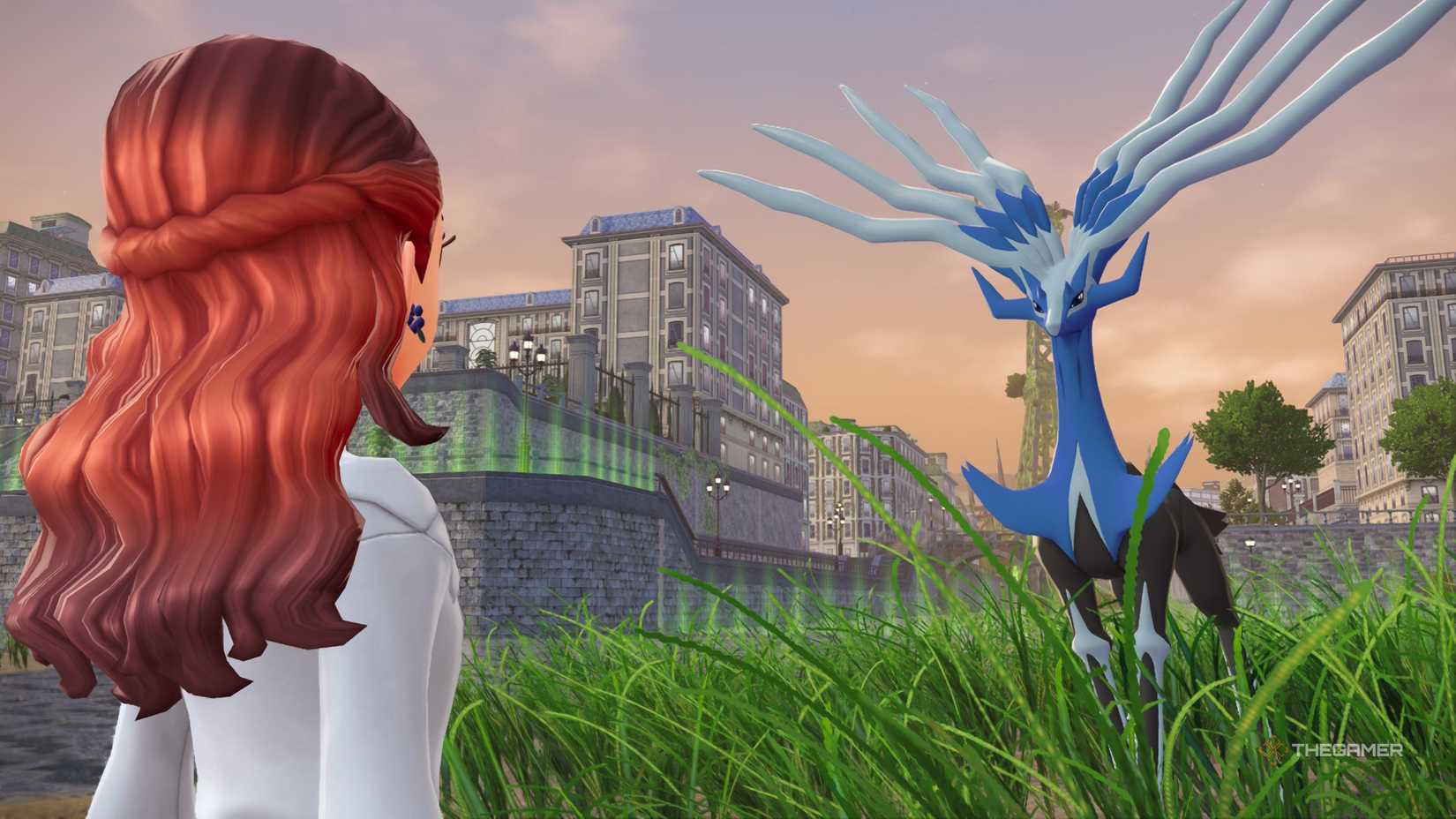 Player finds Xerneas in the grass in Pokemon Legends: Z-A.