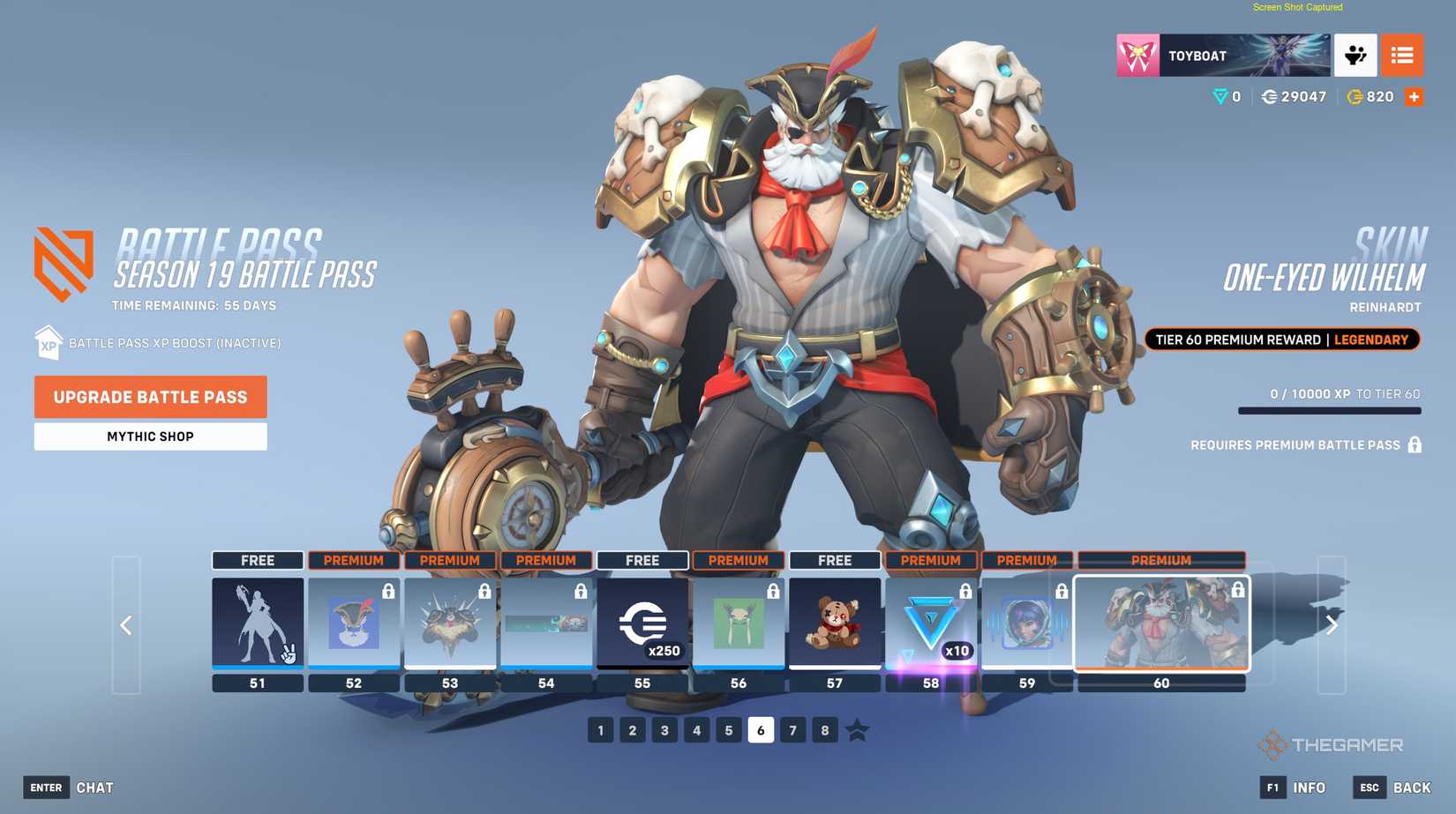 A page full of rewards from the Season 19 Battle Pass in Overwatch 2.
