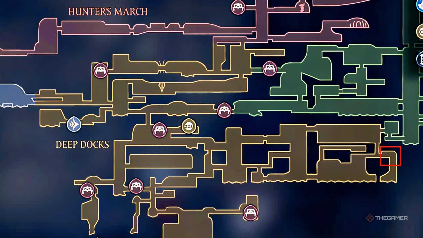 A second Deep Docks Spool Fragment location in Hollow Knight: Silksong.