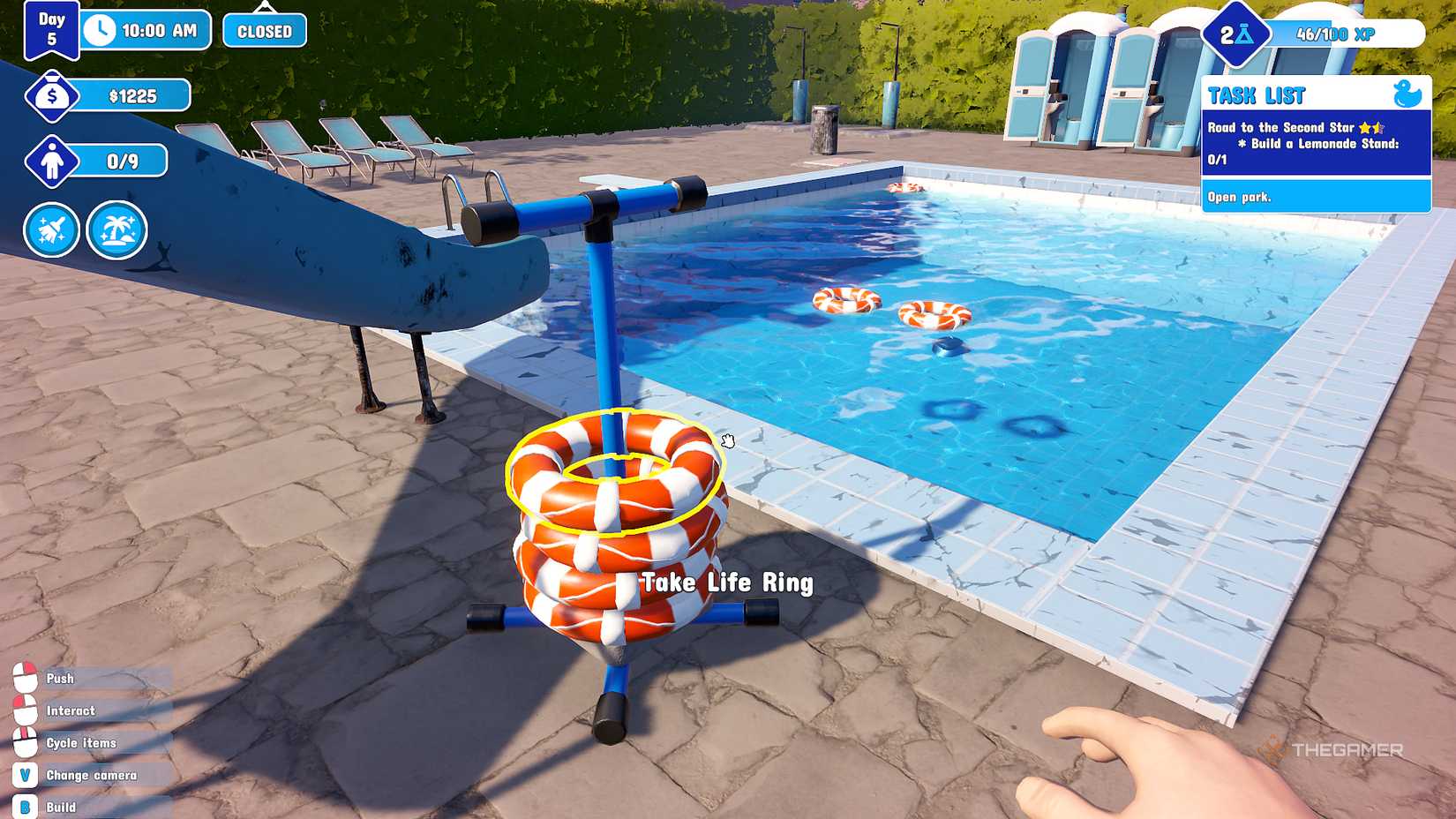 A stack of Life Rings in Water Park Simulator.