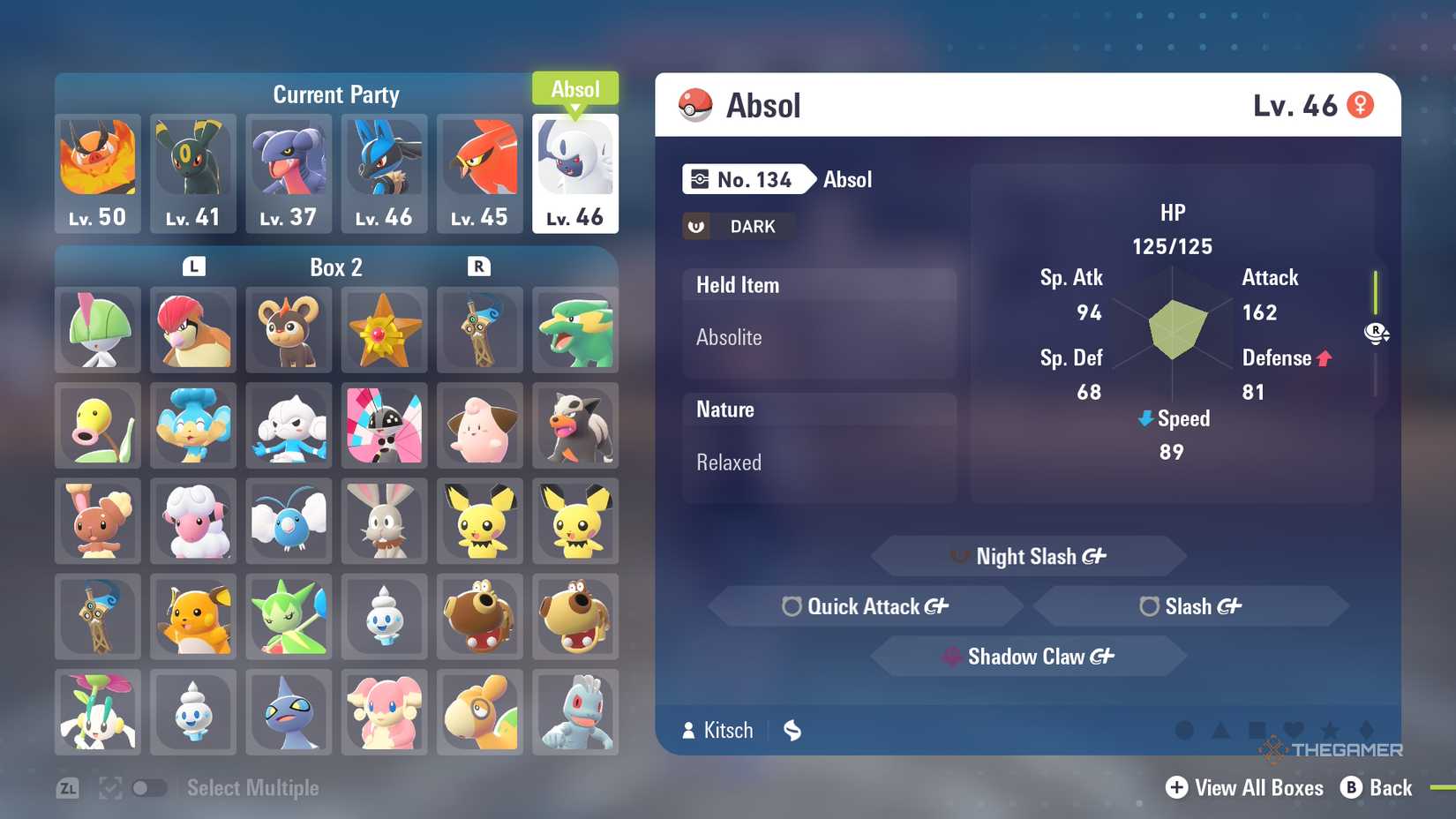 Absol with Plus Moves in Pokemon Legends Z-A.