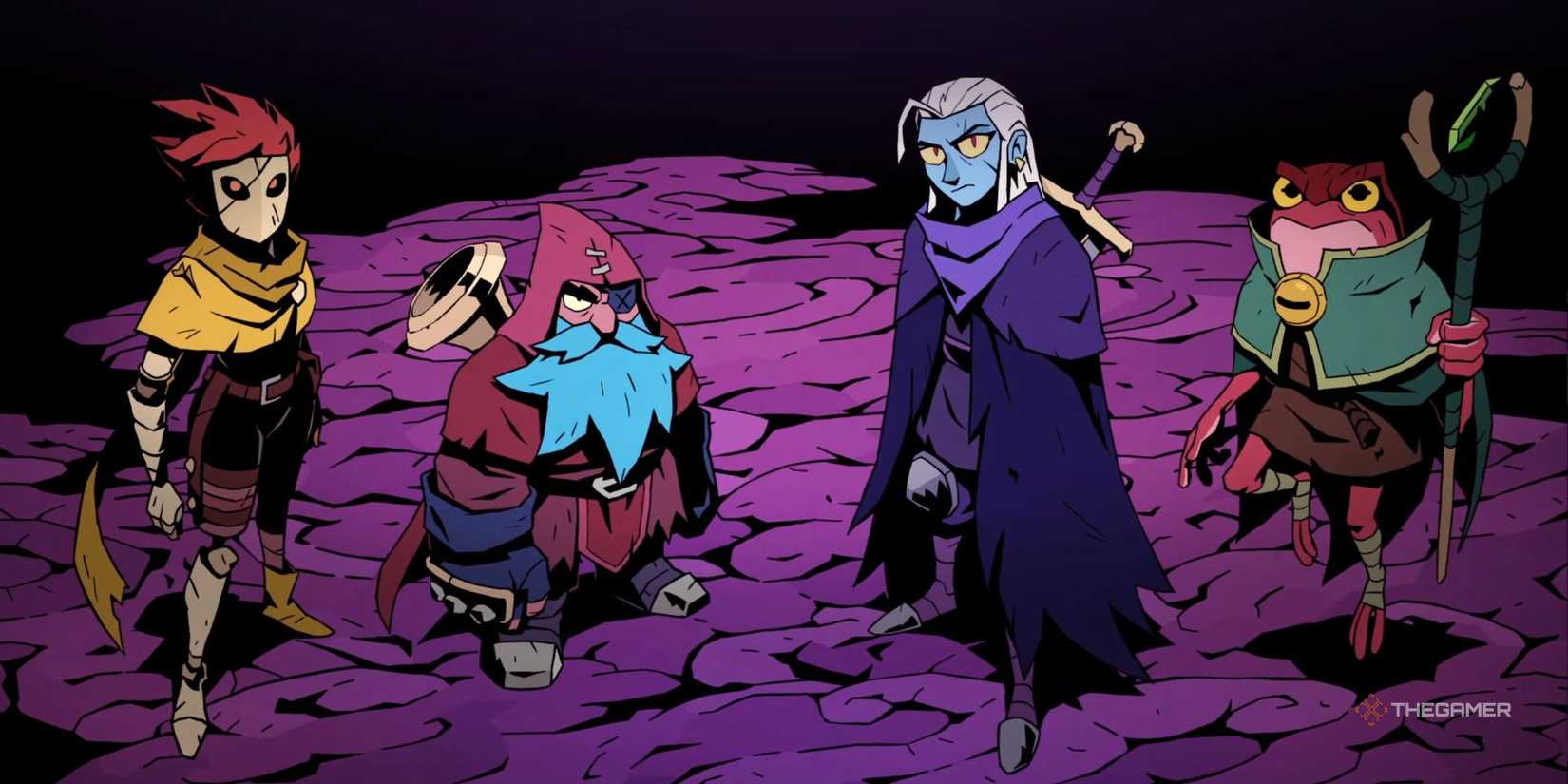 Karl, Cider, Galandra, and Brome in Absolum's ending.