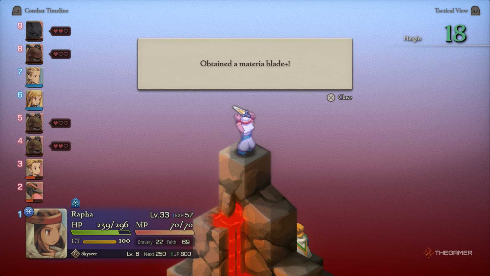 Acquiring the Materia Blade Plus in Mount Bervenia in Final Fantasy Tactics The Ivalice Chronicles.