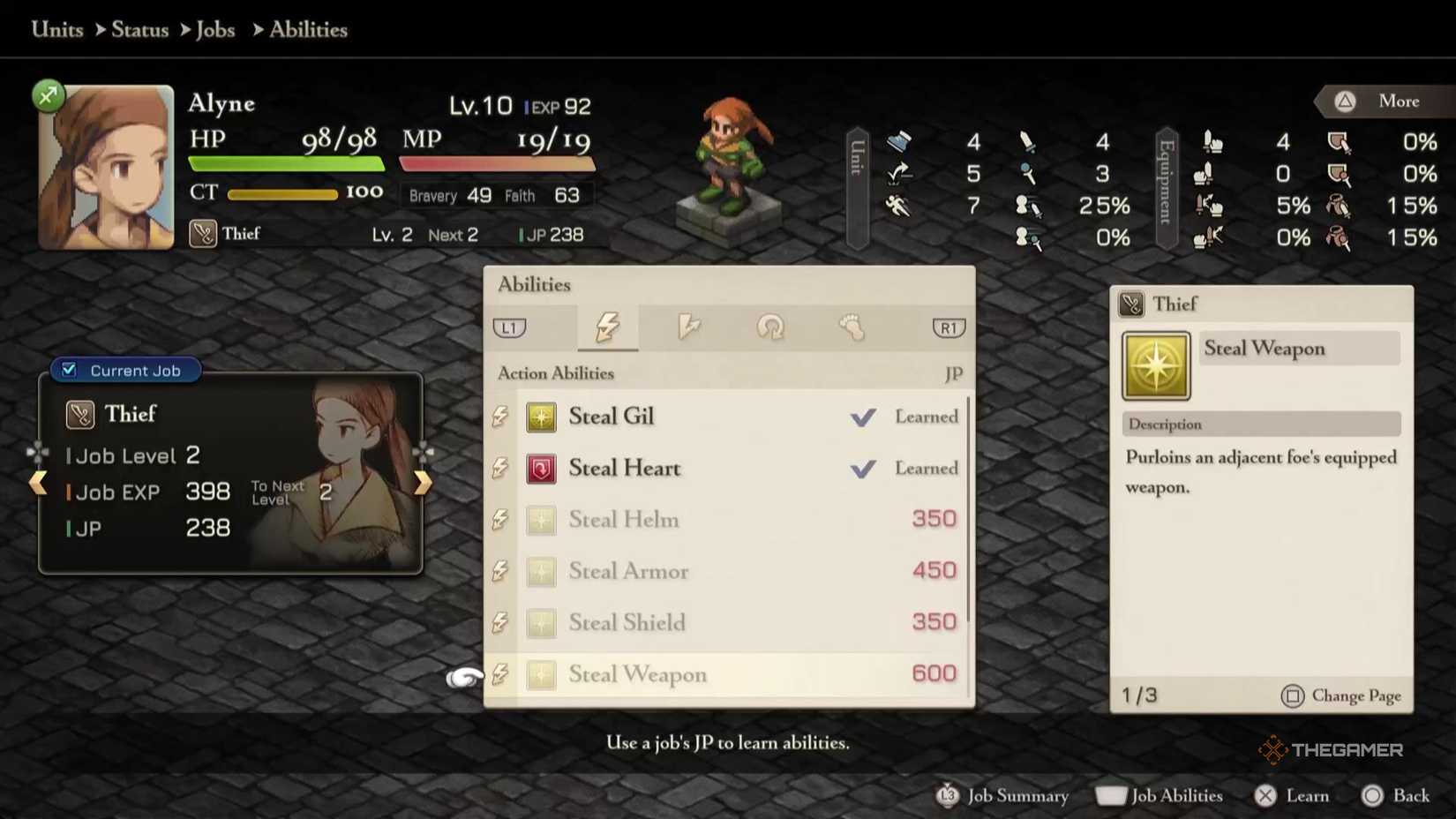 All of the Thief's Action Abilities in Final Fantasy Tactics The Ivalice Chronicles.