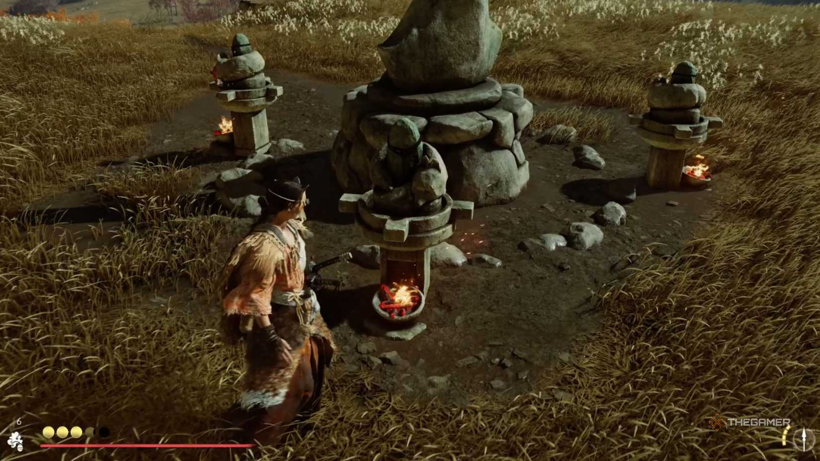 Atsu working out the Reliquary of Strength in Ghost of Yotei 