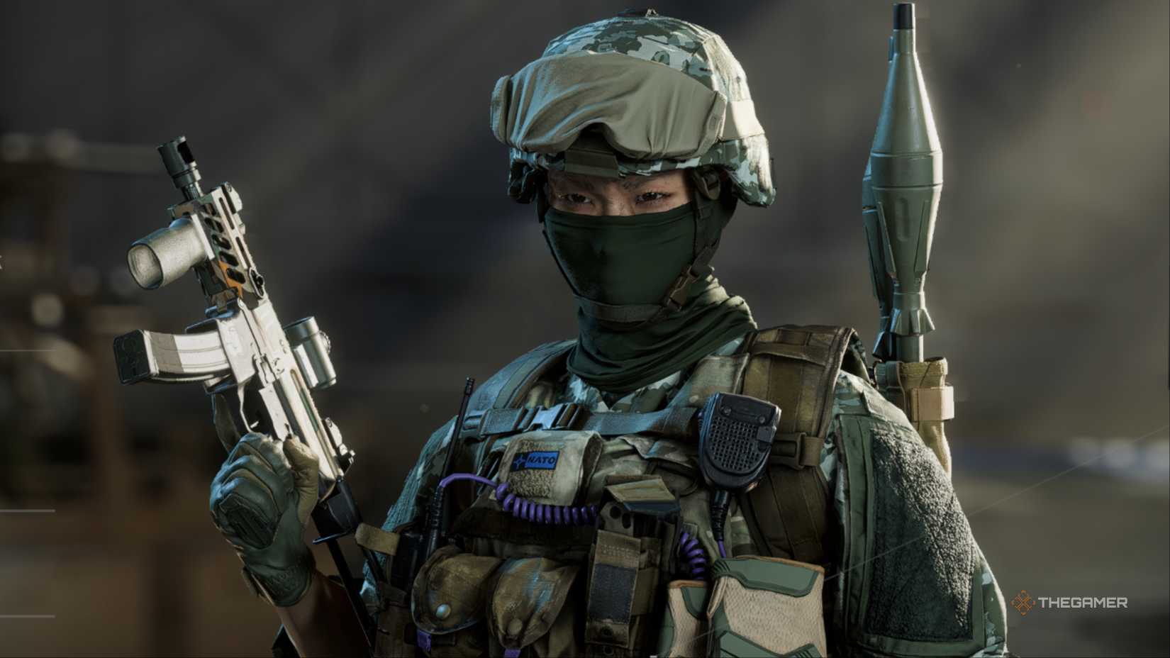 A NATO Engineer wielding her SGX SMG in Battlefield 6.