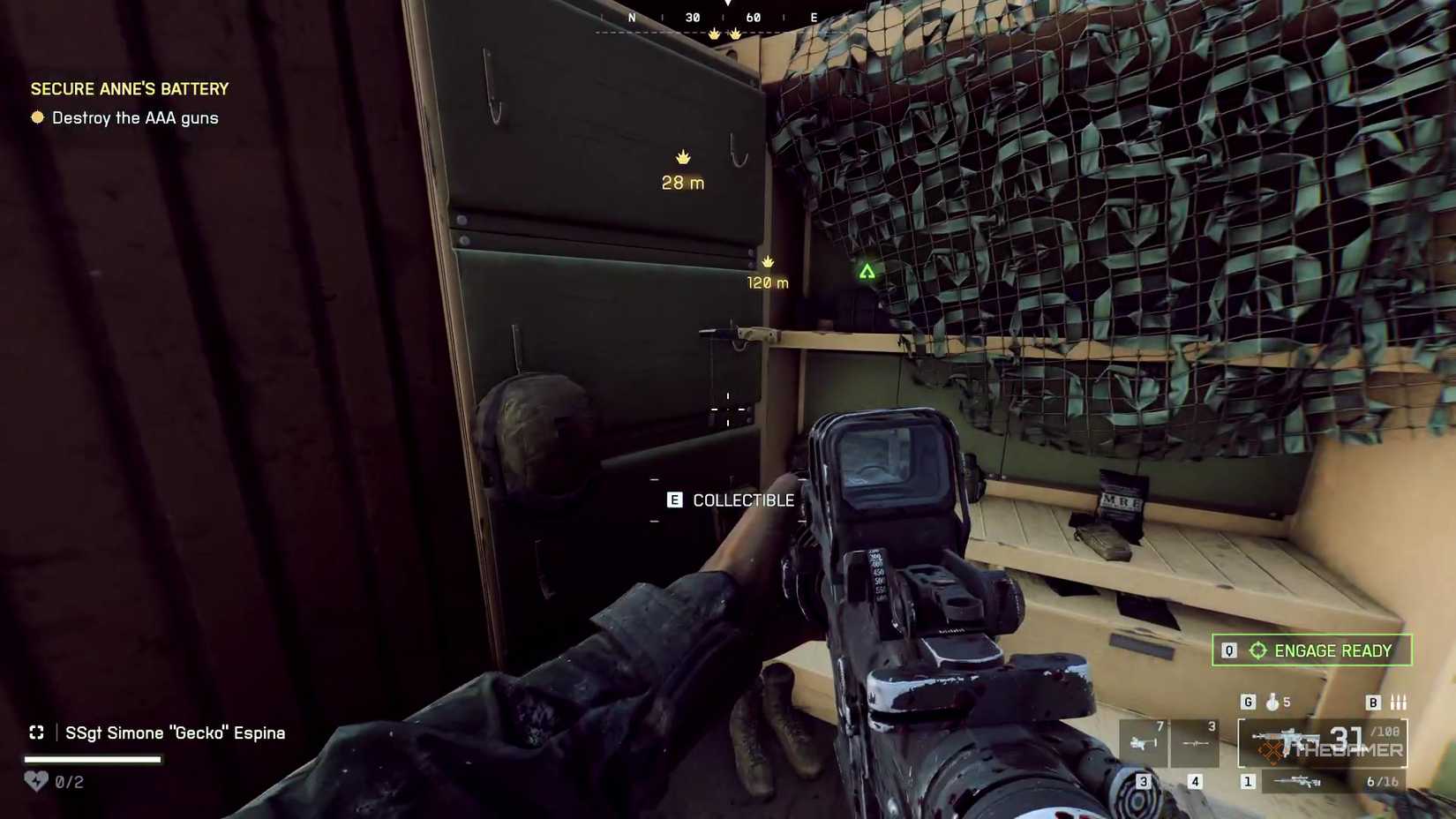 Battlefield 6 player looking at a dog tag pinned to a cabinet.