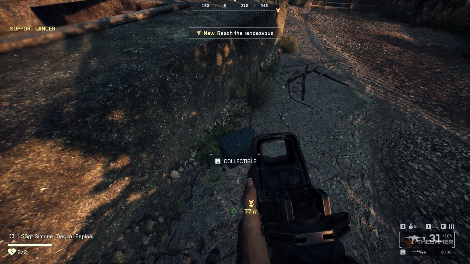 Battlefield 6 player looking at dog tags on a blue box.