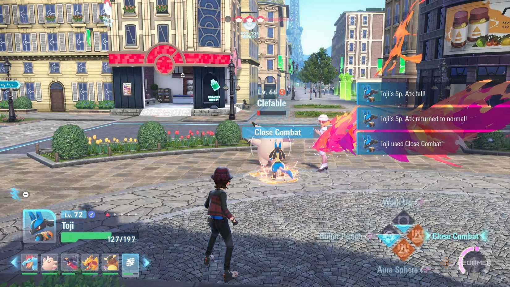 Battling Nurse Joy during Side Mission 109 Wondrous Self-Healing Pokemon Legends: Z-A.