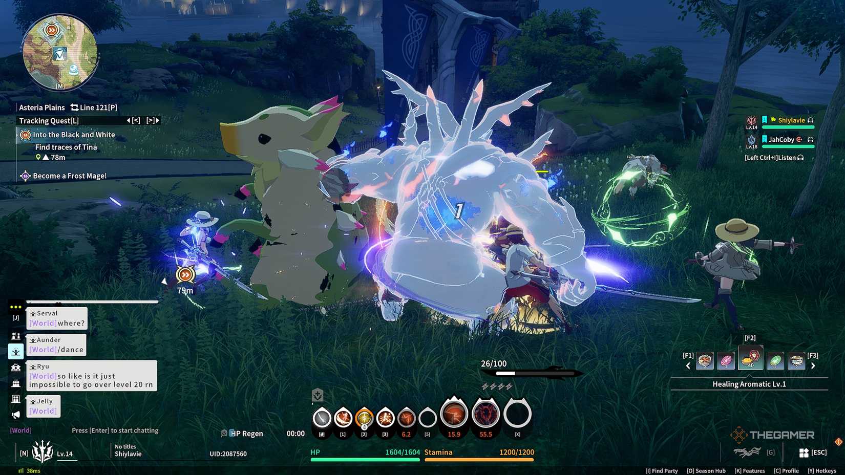 Blue Protocol_ Star Resonance A group f heroes fighting a giant green boar in a field.