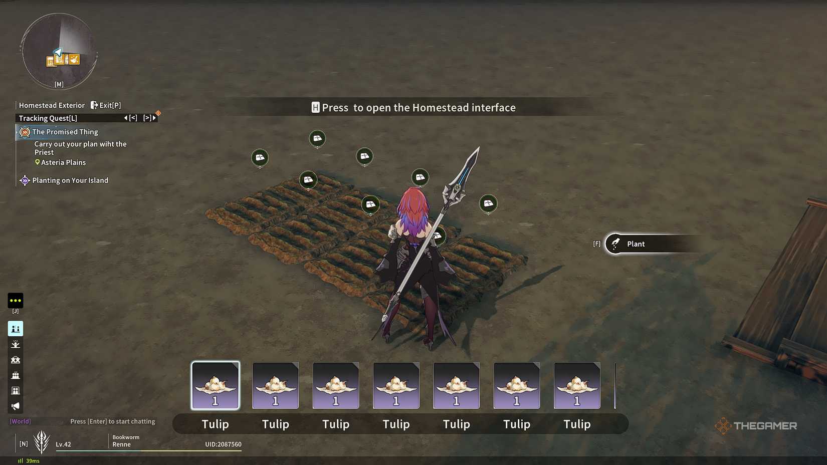 Blue Protocol_ Star Resonance Planting flowers in the dirt.