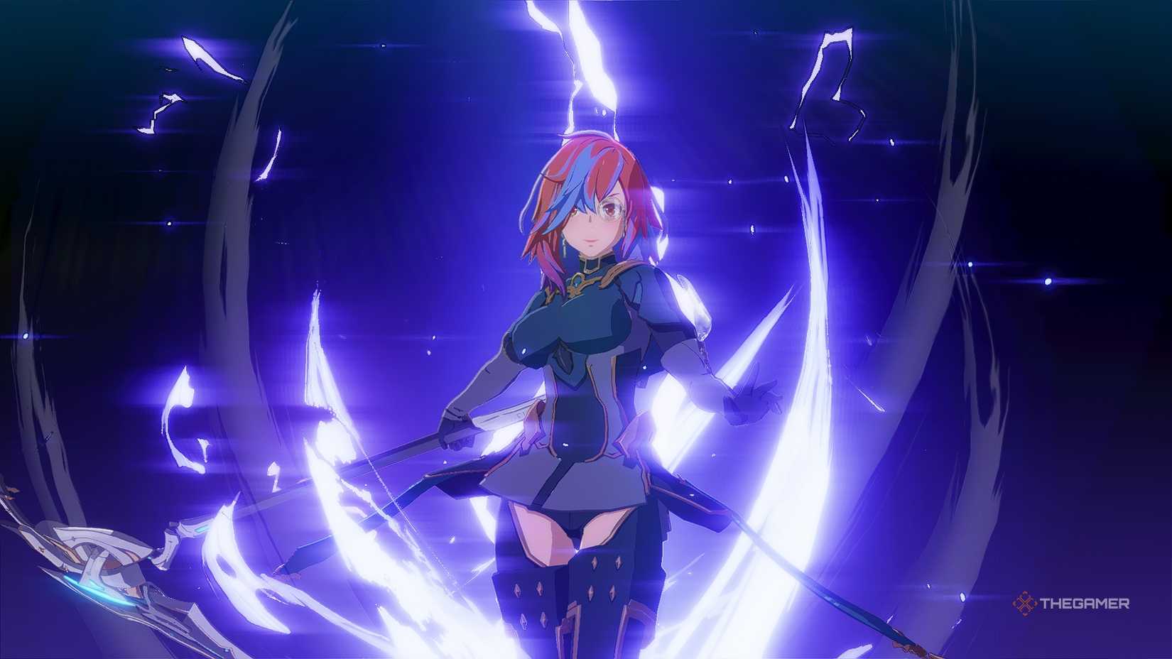 Blue Protocol_ Star Resonance The hero as a Stormblade surrounded by lightning.