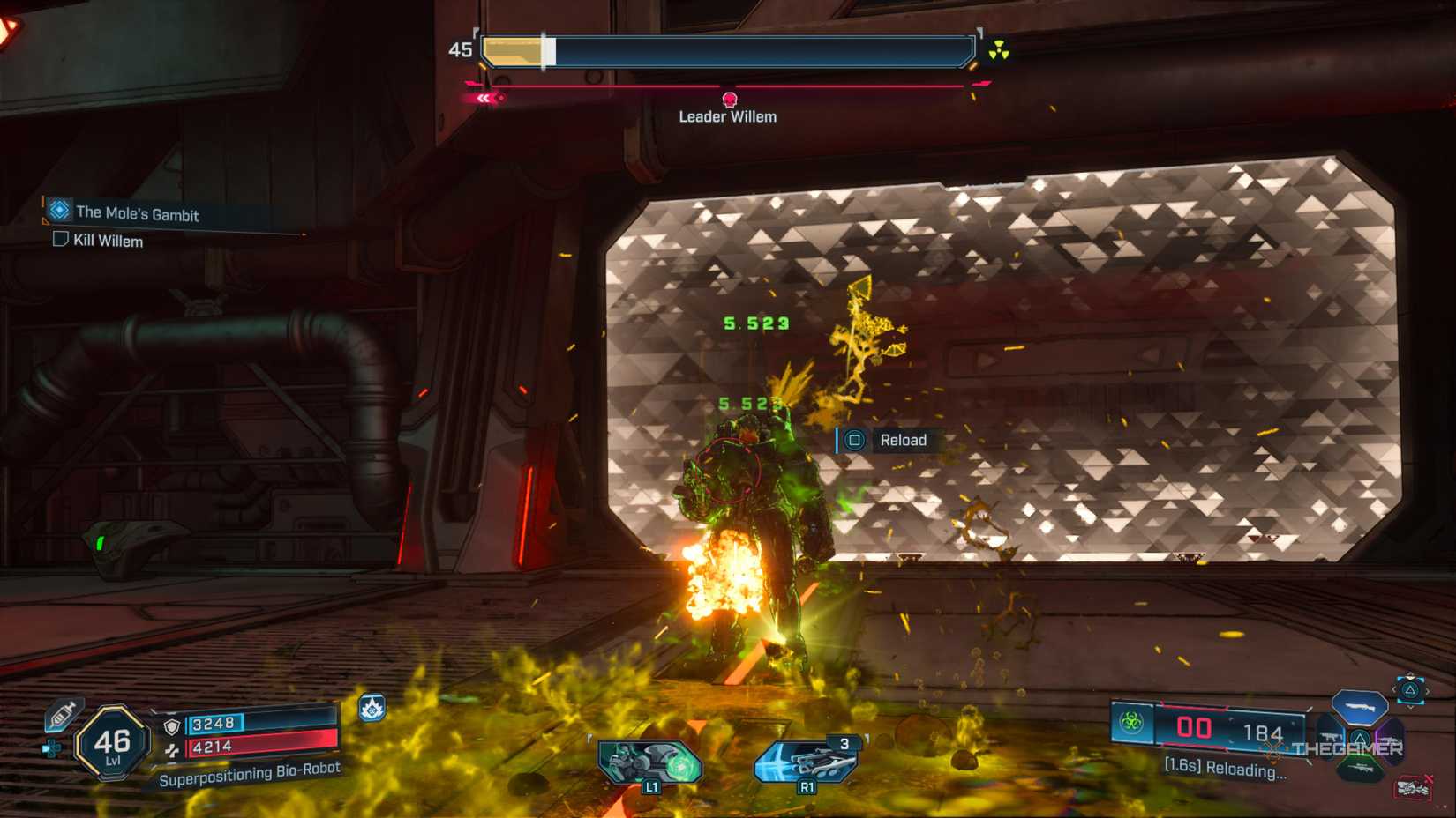 leader willem takes corrosion damage from a status effect in borderlands 4.