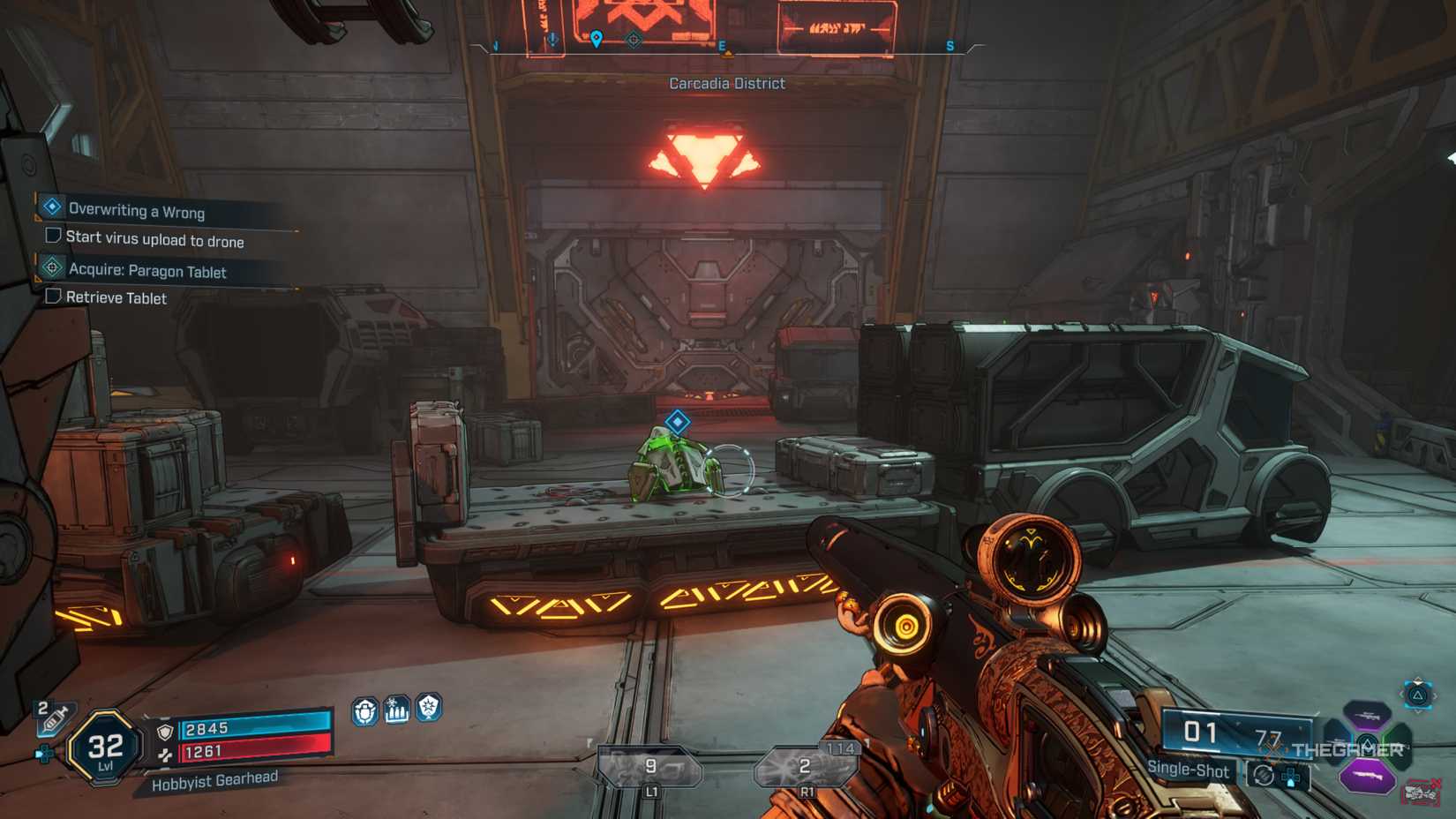 The drone sits on the back of a truck in Borderlands 4.