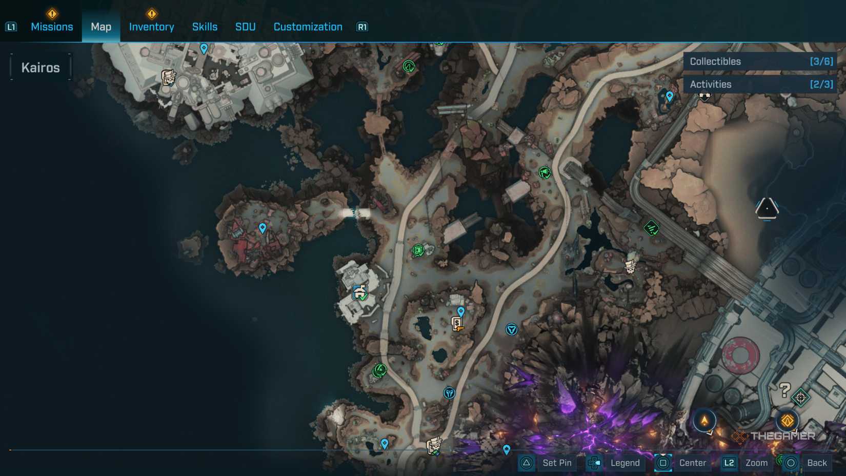 the in-game map in borderlands 4 is centered on the electi safe in lopside, northeast of makeshift chalet.