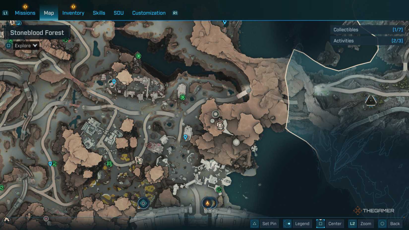 the in-game map in borderlands 4 is centered on the electi safe near the eastern border of carcadia burn.