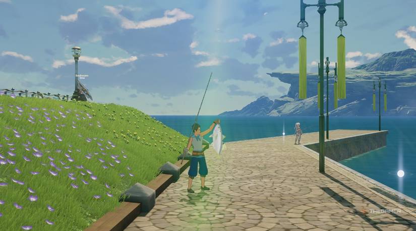 Characters in Blue Protocol Star Resonance at the yacht fishing spot.-1