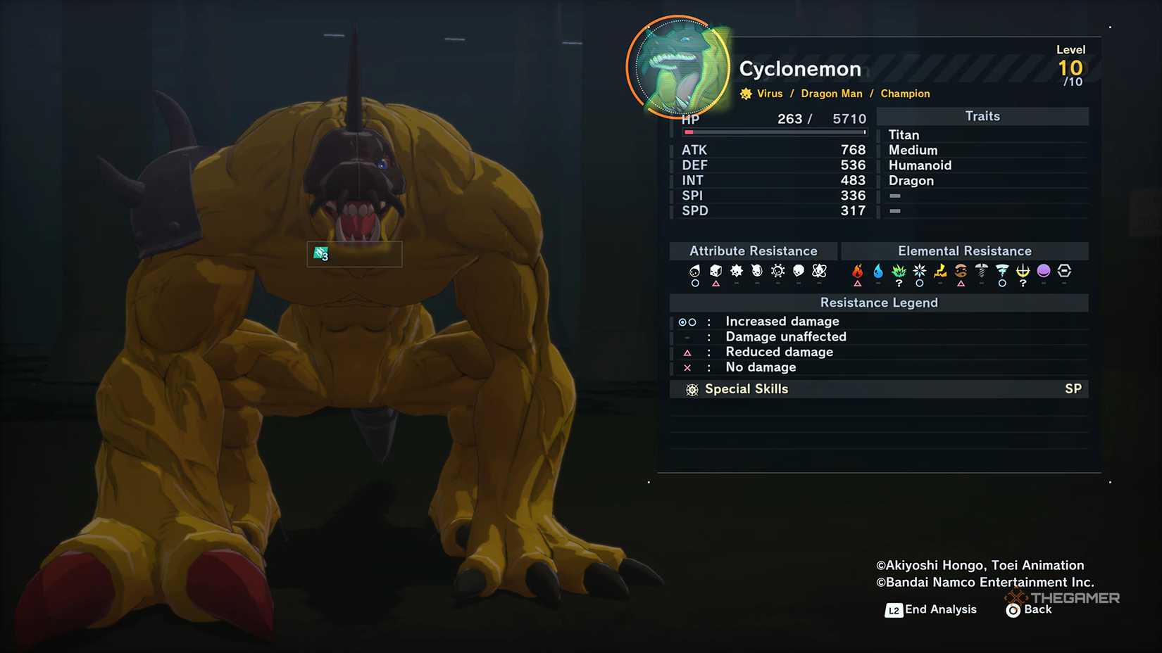 Cyclonemon's stats in Digimon Story Time Stranger.