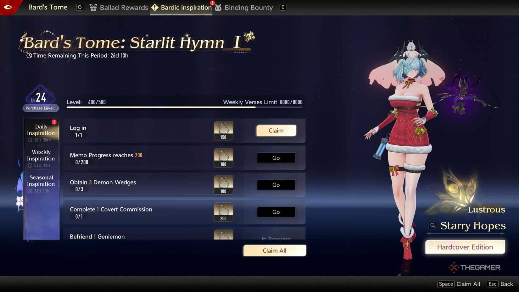 Duet Night Abyss battlepass tasks.