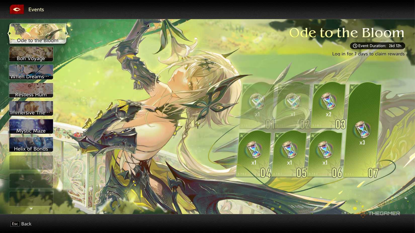 Duet Night Abyss giving you a daily login reward.