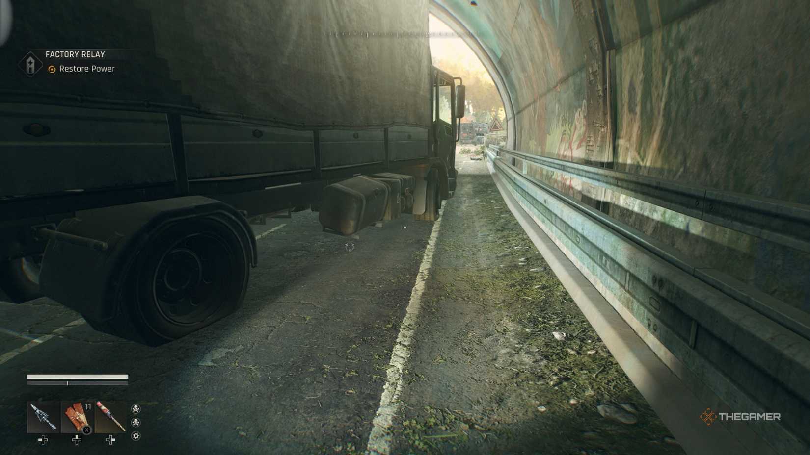 Dying Light The Beast Mural in a tunnel.
