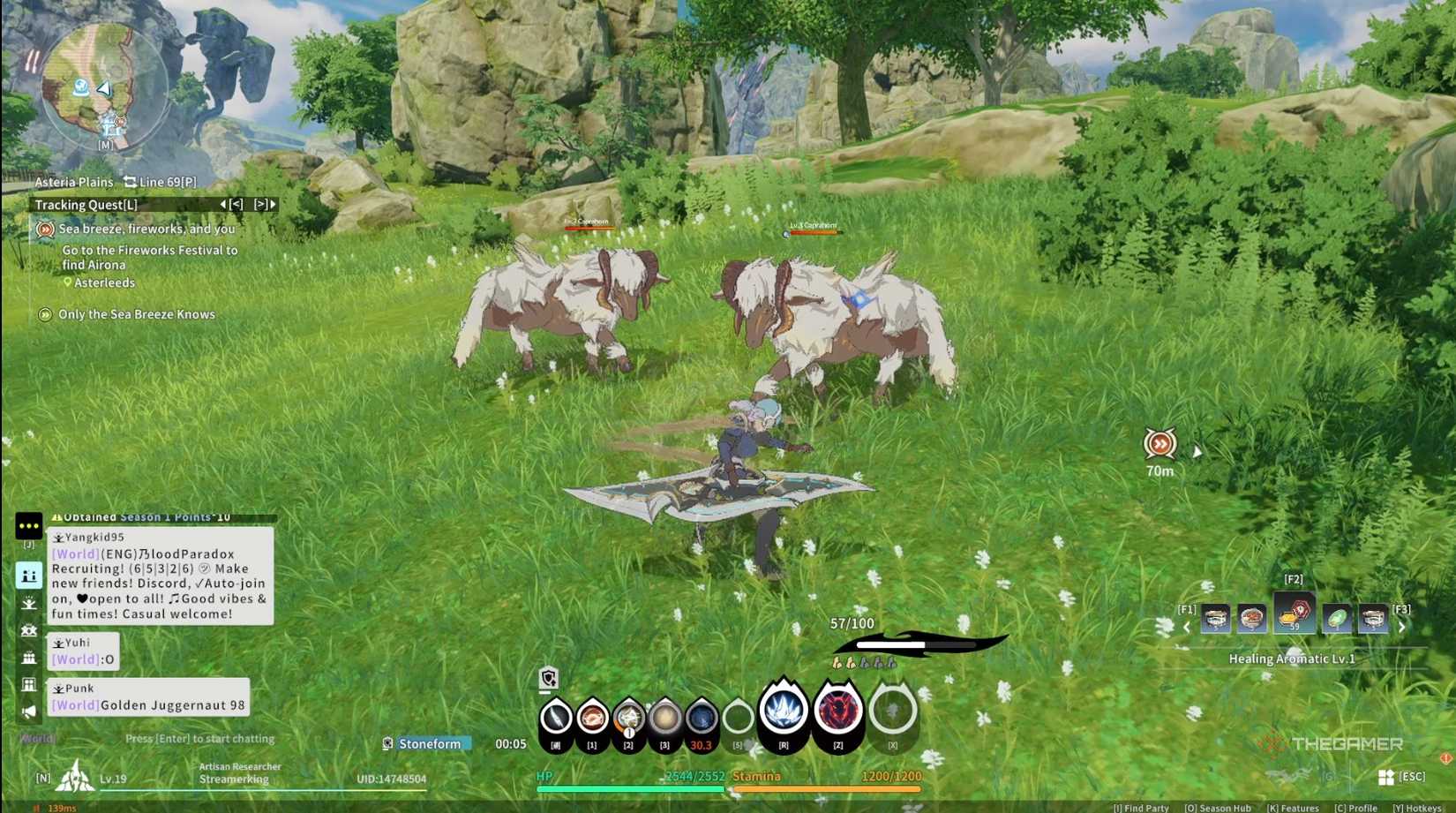 Fighting Caprahorns as a Heavy Guardian in Blue Protocol Star Resonance.