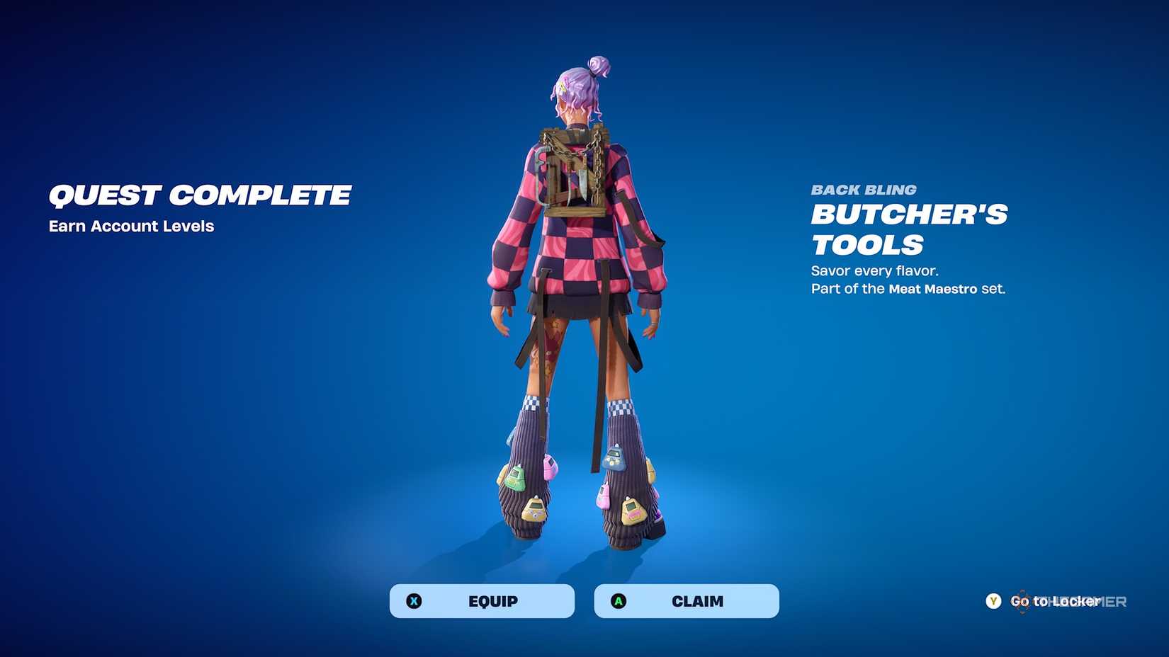 Fortnite Fortnitemares Quest Back Bling reward.