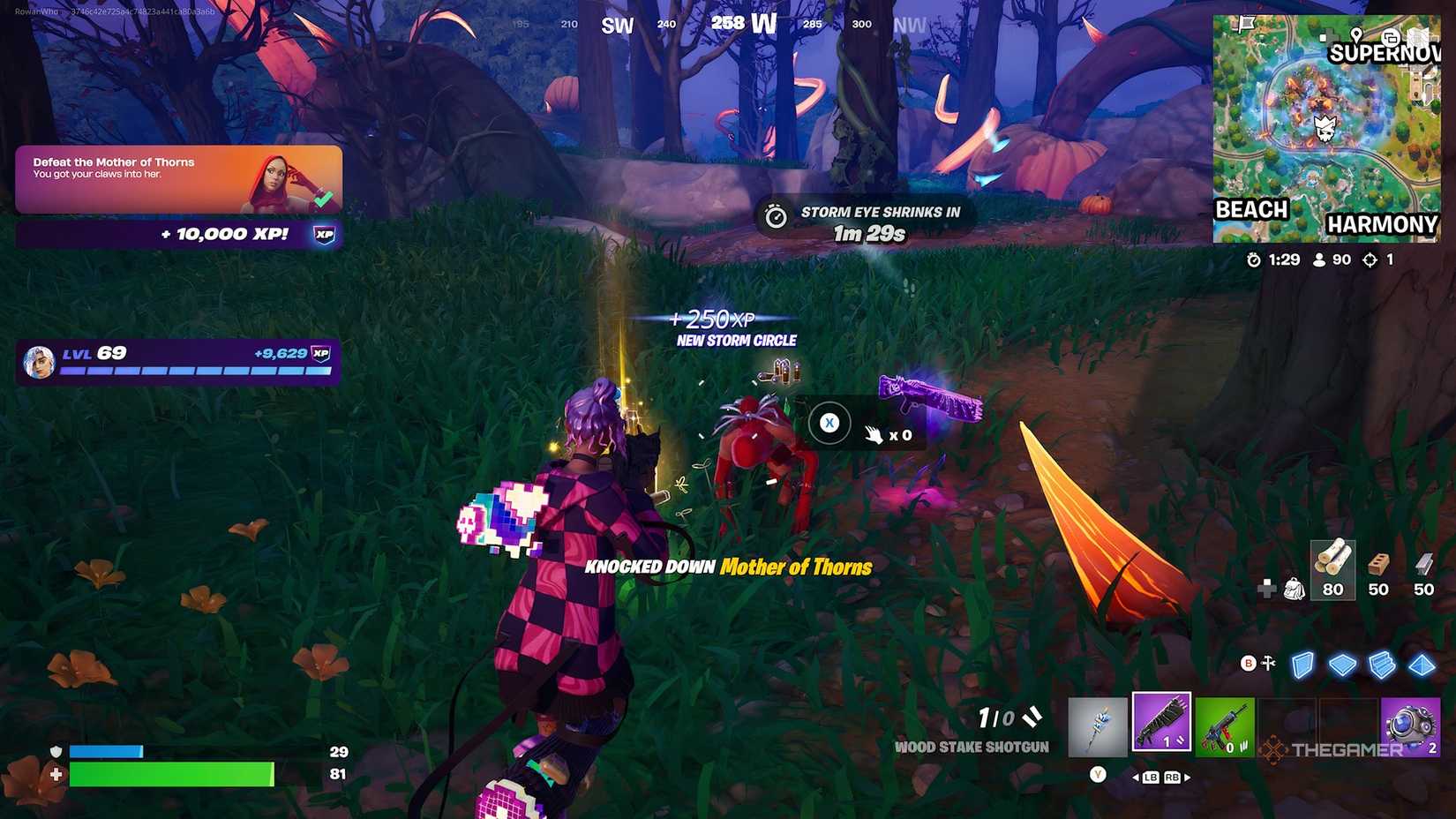 Fortnite - defeating the Mother of Thorns in Fortnitemares.