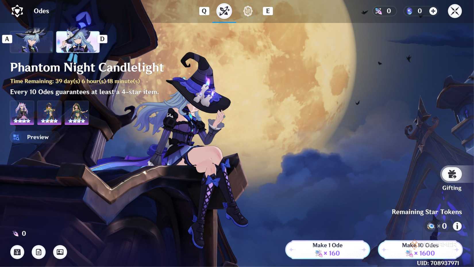 Genshin Impact Phantom Night Candlelight banner in Miliastra Wonderland.