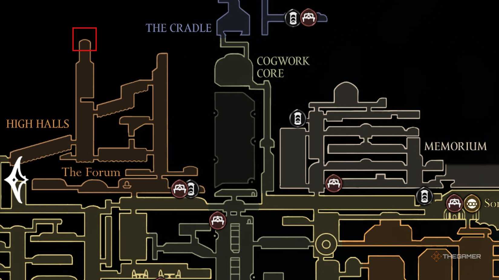 High Halls Spool Fragment location in Hollow Knight: Silksong.