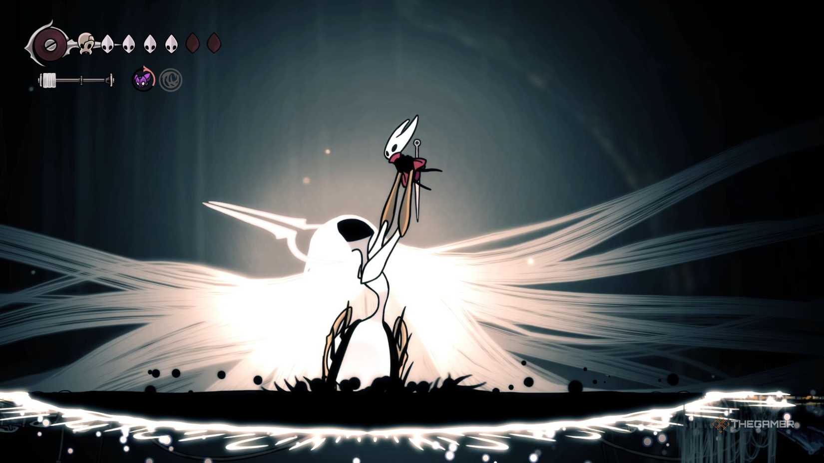 Hollow Knight Silksong achieving the ending to unlock Act Three with Grand Mother Silk.